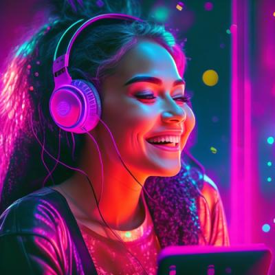 Leonardo Creative Illustration Of Happy Woman Listening To Mus 1 1